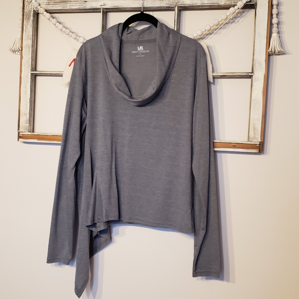 UK Style French Connection Women's Shirt Top Heather Gray XL